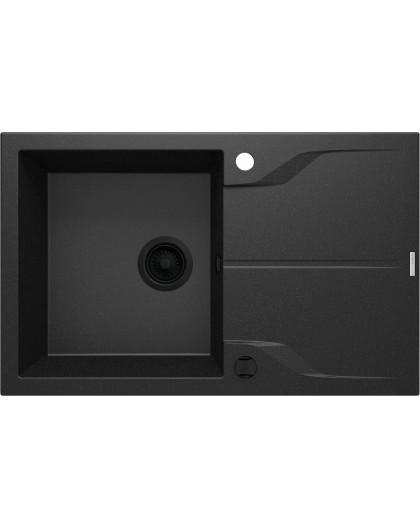 Гранитная раковина с одним тазом и поддоном.