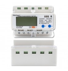 Qoltec 50883 Three phase electronic energy consumption meter for DIN rail | Wi-Fi | TUYA | 400V | LCD