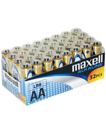 MAXELL Battery alkaline ALKALINE LR6 AA FOIL, box of 32 pieces (8 packs of 4 pieces each)