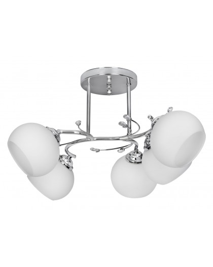 Classic chandelier pendant ceiling lamp Activejet IRMA nickel 5xE27 for living room