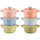 Set 6x Mini Cocotte round 10 cm, multicolor