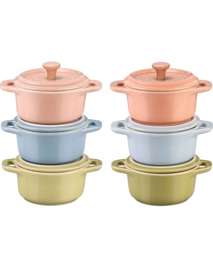 Set 6x Mini Cocotte round 10 cm, multicolor