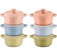 Set 6x Mini Cocotte round 10 cm, multicolor
