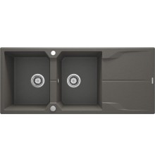 2-bowl granite sink with drainer