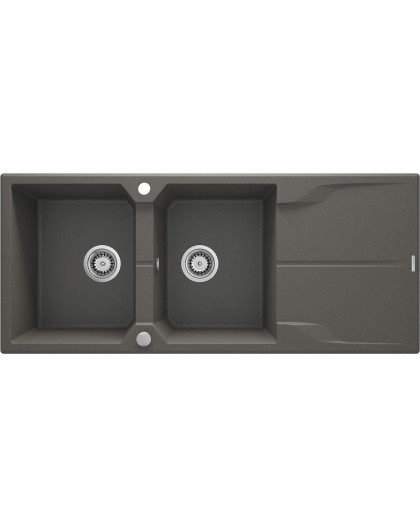 2-bowl granite sink with drainer