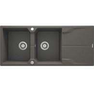 2-bowl granite sink with drainer