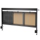 Ergo Office desk divider / organizer, max load 10kg, white and cork board, width 1250mm, black,ER-300 B