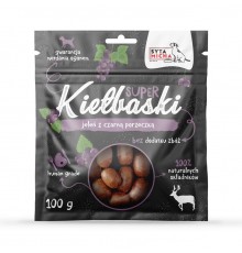 SYTA MICHA Super sausages with deer and blackcurrant - a treat for dogs - 100 g