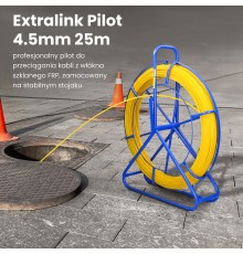 Extralink Pilot 4.5mm 25m | Cable pulling rod | glass fibre FRP, d. 4.5mm, l. 25m, yellow