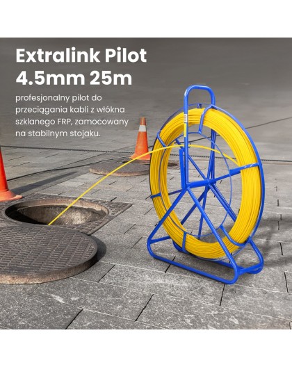 Extralink Pilot 4.5mm 25m | Cable pulling rod | glass fibre FRP, d. 4.5mm, l. 25m, yellow