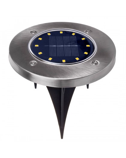 Maclean MCE318 LED Solar Pathway Lights with Ground Spike 12 LED SMD Neutral White 4000K 0.7 W Solar Lamp for Outdoor Path Light