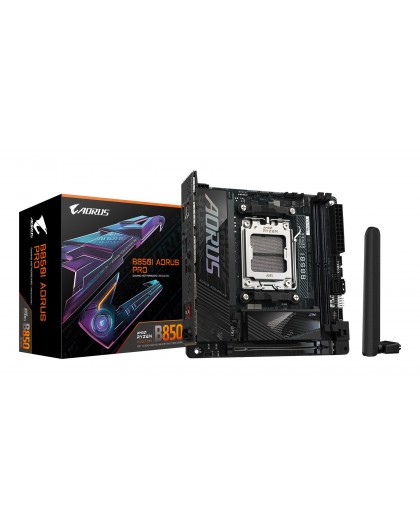 GIGABYTE B850I AORUS PRO Motherboard - AMD Ryzen 9000 Series CPUs, 8+2+1 Phases Digital VRM, up to 8400MHz DDR5 (OC), 1xPCIe 5.0