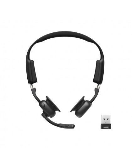 SHOKZ OpenMeet UC Wireless Bluetooth Bone Conduction Videoconferencing Headset with USB-A adapter