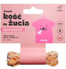 AZANKI Hypoallergenic bone made of deer skin with rabbit and probiotic Puppy - dog treat - 10 cm