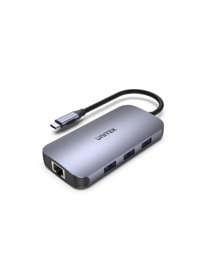 UNITEK uHUB N9+ Wired USB 3.2 Gen 1 (3.1 Gen 1) Type-C Grey