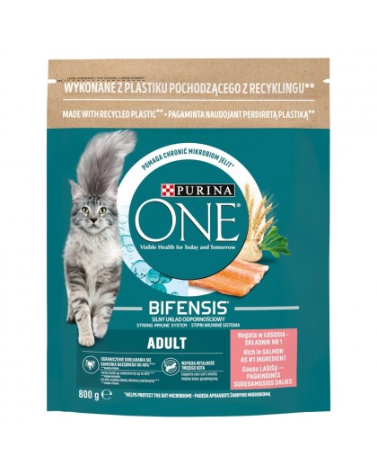 PURINA One Bifensis Adult Salmon - dry cat food - 800 g