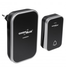 GreenBlue GB157 B Kinetic Battery-free Wireless Dorr Bell, Melodies, Black, Range up to 200m, IP44