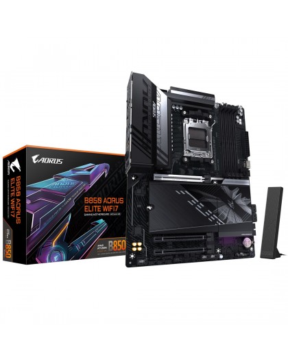 GIGABYTE B850 AORUS ELITE WIFI7 Motherboard - AMD Ryzen 9000 Series CPUs, 14+2+2 Phases Digital VRM, up to 8200MHz DDR5 (OC), 1x