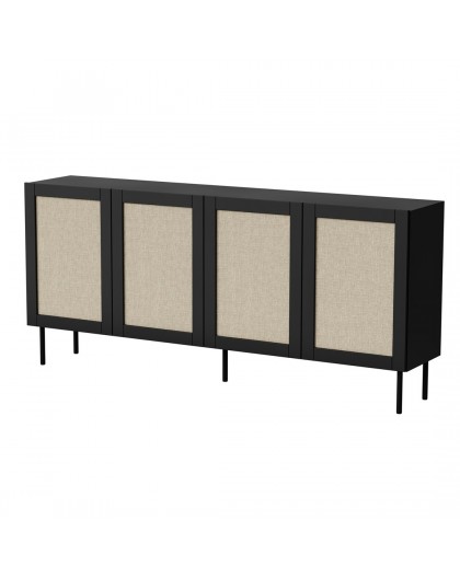 JUTA 4D chest of drawers 4D 200x39,5x90 black + linol calabria