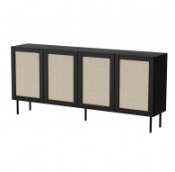JUTA 4D chest of drawers 4D 200x39,5x90 black + linol calabria