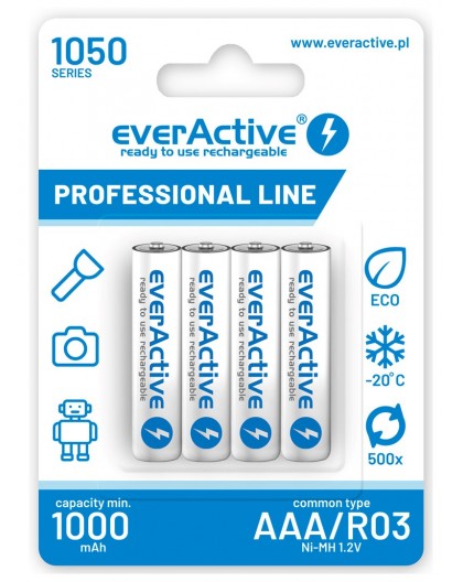 Rechargeable batteries everActive Ni-MH R03 AAA 1050 mAh Professional Line