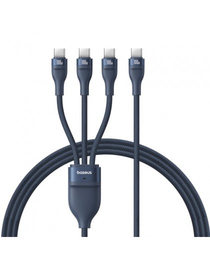 Baseus Flash Series Type C to C+C+C fast charging cable 480 Mbps Blue