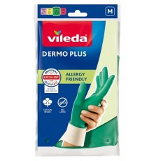 Vileda Dermo Plus ‘M’ Gloves Green Cotton, Nitrile