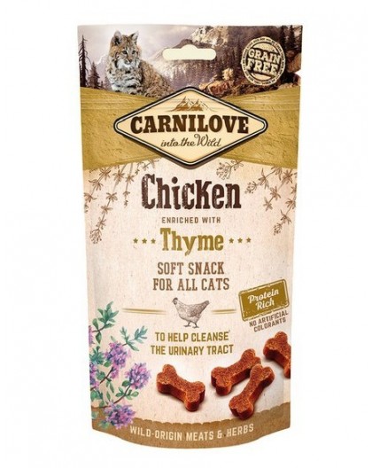 CARNILOVE Semi-Moist Snack Chicken & Thyme - Cat treat with chicken and thyme - 50 g