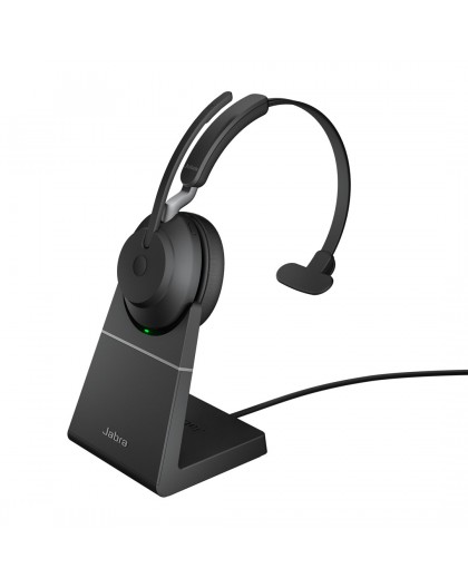 Jabra Evolve2 65 USB-A UC Mono with Charging Stand - Black