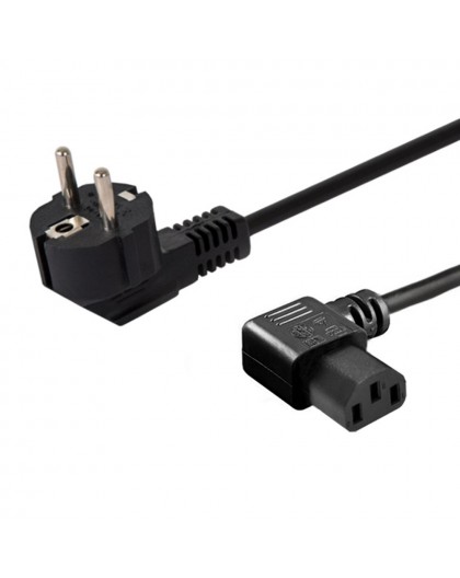 SAVIO toitekaabel Schuko (M) nurga all – IEC C13, 1,2 m CL-115