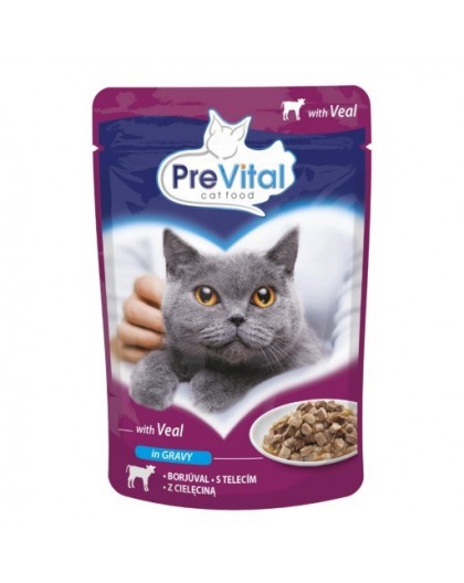 PREVITAL Veal in gravy - wet cat food - 100g