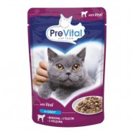PREVITAL Veal in gravy - wet cat food - 100g