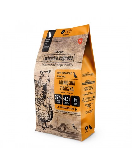 WIEJSKA ZAGRODA Lamb with duck - dry dog food - 2kg