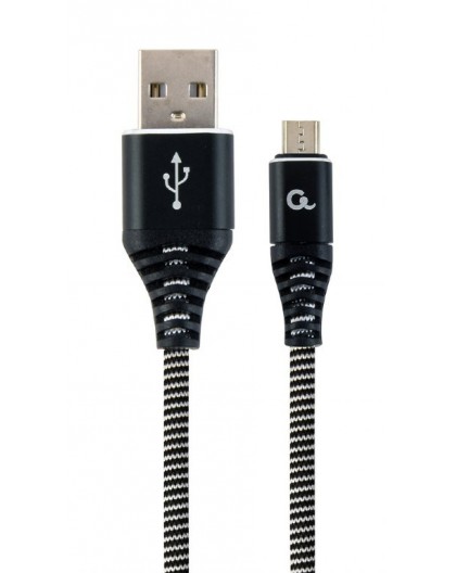 Cablexpert CC-USB2B-AMMBM-2M-BW USB cable USB 2.0 USB A Micro-USB B Black
