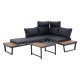 Corner garden lounge set or 2 sofas + table NUVIO grey