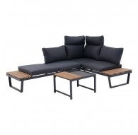 Corner garden lounge set or 2 sofas + table NUVIO grey