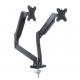 Desk mount for 2 monitors LED/LCD 13-27" ART UM-116 gas assistance 2-6.5 kg Black
