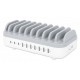 Manhattan Charging Station, 10x Ports: 3x USB-C (up to 18W PD) and 7x USB-A (up to 12W), 120W Total Output, White/Grey, Three Ye