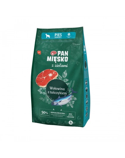 PAN MĘSKO with Herbs Beef with tuna S - dry dog food - 9kg