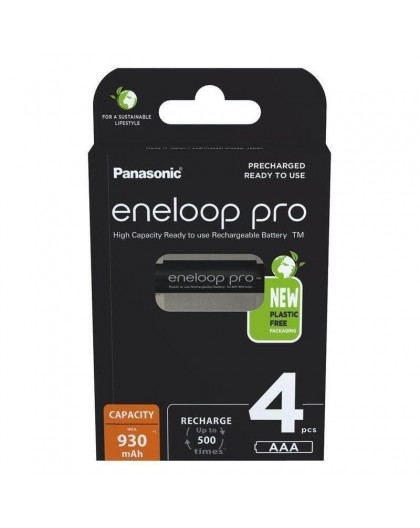 Rechargeable batteries PANASONIC ENELOOP PRO AAA 930 mAh 4 szt (BK-4HCDE/4CP)