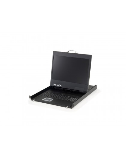 LevelOne 19" Widescreen LCD KVM Rack Console, DE Keyboard