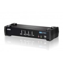 ATEN 4-Port USB DVI KVM Switch with Audio & USB 2.0 Hub (KVM Cables included)