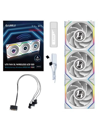 Lian Li UNI FAN SL Wireless LCD 120 Reverse Blade Computer case 12 cm White 3 pc(s)