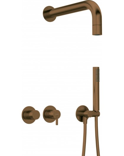 Concealed shower set with head - horizontal mixer
