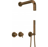 Concealed shower set with head - horizontal mixer