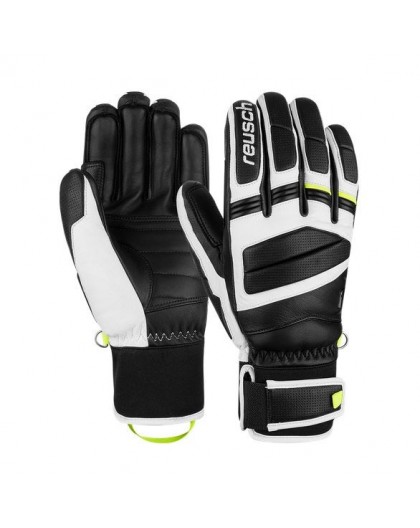 REUSCH MASTER PRO GLOVES SIZE 8.5 black, white and yellow