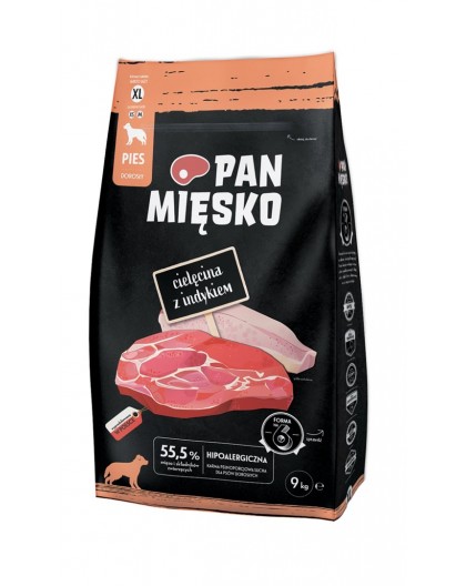 PAN MIĘSKO Veal with turkey XL - dry dog food - 9kg