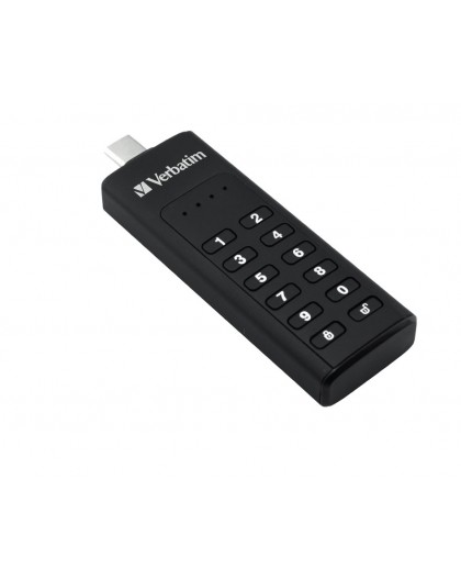 Verbatim Keypad Secure - USB 3.0 Drivecon tastierino d'accesso e crittografia dei dati - 128 GB - Black