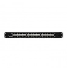 Патч-панель Qoltec RACK | 48V | 24 порта | Пассивный PoE инжектор | Черный