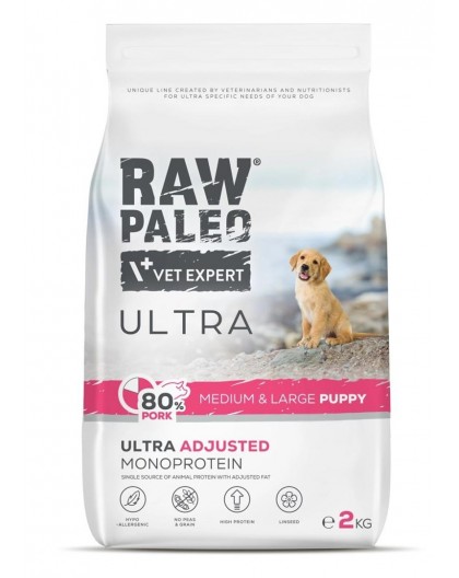 RAW PALEO Ultra Pork Medium & Large Puppy - dry dog food - 2kg